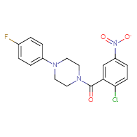 Chemical structure of 1-(2-chloro-5-nitrobenzoyl)-4-(4-fluorophenyl)piperazine - CSSB00046265126