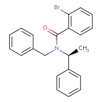 Chemical structure of N-benzyl-2-bromo-N-[(1S)-1-phenylethyl]benzamide - CSSB06486233905