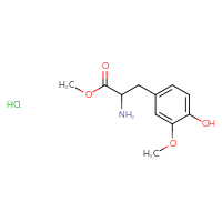 Chemical structure of methyl 2-amino-3-(4-hydroxy-3-methoxyphenyl)propanoate hydrochloride - CSSB00102954598