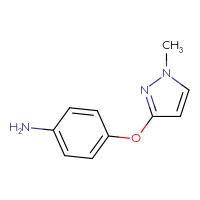 Chemical structure of 4-[(1-methyl-1H-pyrazol-3-yl)oxy]aniline - CSSB03551335398