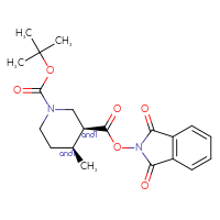 Chemical structure of rac-1-tert-butyl 3-(1,3-dioxo-2,3-dihydro-1H-isoindol-2-yl) (3R,4R)-4-methylpiperidine-1,3-dicarboxylate - CSSB20620685192