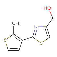 Chemical structure of [2-(2-methylthiophen-3-yl)-1,3-thiazol-4-yl]methanol - CSSB00016069738
