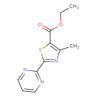 Chemical structure of ethyl 4-methyl-2-(pyrimidin-2-yl)-1,3-thiazole-5-carboxylate - CSSB00000374828