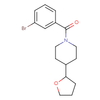 Chemical structure of 1-(3-bromobenzoyl)-4-(oxolan-2-yl)piperidine - CSSB02042379392