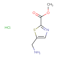 Chemical structure of methyl 5-(aminomethyl)-1,3-thiazole-2-carboxylate hydrochloride - CSSB02495338373