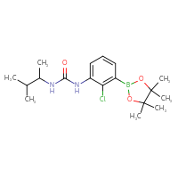 Chemical structure of 1-[2-chloro-3-(4,4,5,5-tetramethyl-1,3,2-dioxaborolan-2-yl)phenyl]-3-(3-methylbutan-2-yl)urea - CSSB06634446907