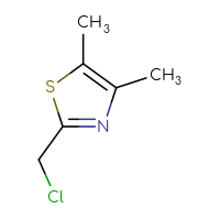 Chemical structure of 2-(chloromethyl)-4,5-dimethyl-1,3-thiazole - CSSB00000763442