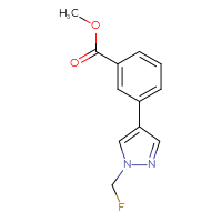 Chemical structure of methyl 3-[1-(fluoromethyl)-1H-pyrazol-4-yl]benzoate - CSSB14929379660