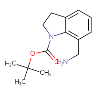 Chemical structure of tert-butyl 7-(aminomethyl)-2,3-dihydro-1H-indole-1-carboxylate - CSSB00012360460