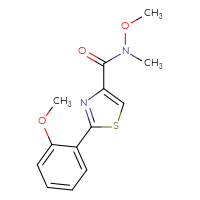 Chemical structure of N-methoxy-2-(2-methoxyphenyl)-N-methyl-1,3-thiazole-4-carboxamide - CSSB00026682933