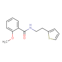 Chemical structure of 2-methoxy-N-[2-(thiophen-2-yl)ethyl]benzamide - CSSB00026349532