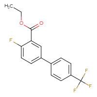 Chemical structure of ethyl 4-fluoro-4'-(trifluoromethyl)-[1,1'-biphenyl]-3-carboxylate - CSSB00137319298
