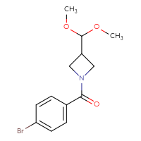 Chemical structure of 1-(4-bromobenzoyl)-3-(dimethoxymethyl)azetidine - CSSB20467833215
