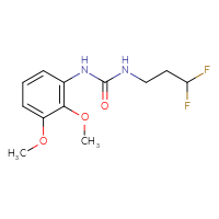 Chemical structure of 3-(3,3-difluoropropyl)-1-(2,3-dimethoxyphenyl)urea - CSSB02015716015