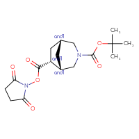 Chemical structure of rac-3-tert-butyl 6-(2,5-dioxopyrrolidin-1-yl) (1R,5S,6R)-3-azabicyclo[3.2.1]octane-3,6-dicarboxylate - CSSB20620684972