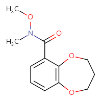 Chemical structure of N-methoxy-N-methyl-3,4-dihydro-2H-1,5-benzodioxepine-6-carboxamide - CSSB01996073537