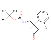 Chemical structure of tert-butyl N-{[1-(2-bromophenyl)-3-oxocyclobutyl]methyl}carbamate - CSSB01206243309