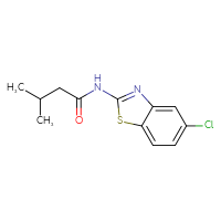 Chemical structure of N-(5-chloro-1,3-benzothiazol-2-yl)-3-methylbutanamide - CSSB00103364775