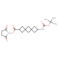 Chemical structure of 2,5-dioxopyrrolidin-1-yl 8-{[(tert-butoxy)carbonyl]amino}dispiro[3.1.3⁶.1⁴]decane-2-carboxylate - CSSB20271038329