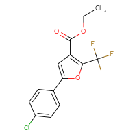 Chemical structure of ethyl 5-(4-chlorophenyl)-2-(trifluoromethyl)furan-3-carboxylate - CSSB00000036727