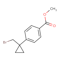 Chemical structure of methyl 4-[1-(bromomethyl)cyclopropyl]benzoate - CSSB03555141740