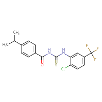 Chemical structure of 1-[2-chloro-5-(trifluoromethyl)phenyl]-3-[4-(propan-2-yl)benzoyl]thiourea - CSSB00160287026