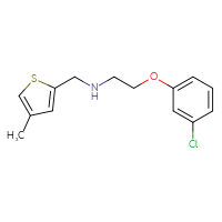 Chemical structure of [2-(3-chlorophenoxy)ethyl][(4-methylthiophen-2-yl)methyl]amine - CSSB06288437193