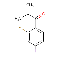 Chemical structure of 1-(2-fluoro-4-iodophenyl)-2-methylpropan-1-one - CSSB06256372135