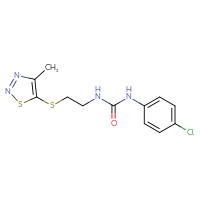 Chemical structure of 1-(4-chlorophenyl)-3-{2-[(4-methyl-1,2,3-thiadiazol-5-yl)sulfanyl]ethyl}urea - CSSB00025729426