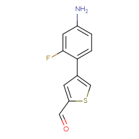 Chemical structure of 4-(4-amino-2-fluorophenyl)thiophene-2-carbaldehyde - CSSB06590144392