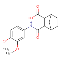 Chemical structure of 3-[(3,4-dimethoxyphenyl)carbamoyl]bicyclo[2.2.1]heptane-2-carboxylic acid - CSSB00121675255