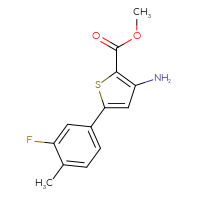 Chemical structure of methyl 3-amino-5-(3-fluoro-4-methylphenyl)thiophene-2-carboxylate - CSSB00000767379