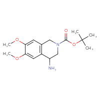 Chemical structure of tert-butyl 4-amino-6,7-dimethoxy-1,2,3,4-tetrahydroisoquinoline-2-carboxylate - CSSB14892843446