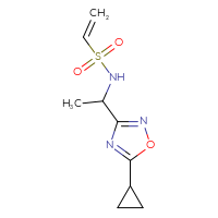 Chemical structure of N-[1-(5-cyclopropyl-1,2,4-oxadiazol-3-yl)ethyl]ethene-1-sulfonamide - CSSB21332081552