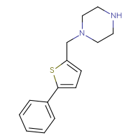 Chemical structure of 1-[(5-phenylthiophen-2-yl)methyl]piperazine - CSSB00000737188