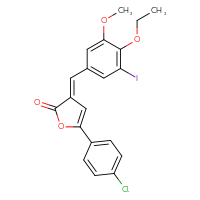 Chemical structure of (3E)-5-(4-chlorophenyl)-3-[(4-ethoxy-3-iodo-5-methoxyphenyl)methylidene]-2,3-dihydrofuran-2-one - CSSB00132479999