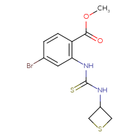 Chemical structure of methyl 4-bromo-2-{[(thietan-3-yl)carbamothioyl]amino}benzoate - CSSB21432480486