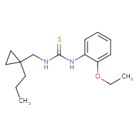 Chemical structure of 1-(2-ethoxyphenyl)-3-[(1-propylcyclopropyl)methyl]thiourea - CSSB01818096967
