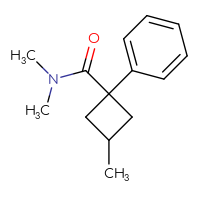 Chemical structure of N,N,3-trimethyl-1-phenylcyclobutane-1-carboxamide - CSSB07134000618