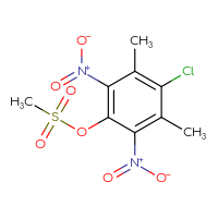 Chemical structure of 4-chloro-3,5-dimethyl-2,6-dinitrophenyl methanesulfonate - CSSB21432554790