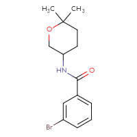 Chemical structure of 3-bromo-N-(6,6-dimethyloxan-3-yl)benzamide - CSSB20564191846