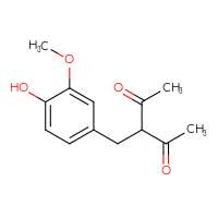 Chemical structure of 3-[(4-hydroxy-3-methoxyphenyl)methyl]pentane-2,4-dione - CSSB14823823898