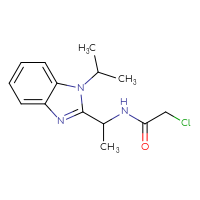 Chemical structure of 2-chloro-N-{1-[1-(propan-2-yl)-1H-1,3-benzodiazol-2-yl]ethyl}acetamide - CSSB02017041622