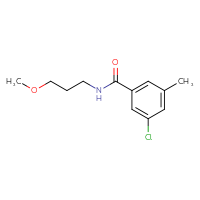 Chemical structure of 3-chloro-N-(3-methoxypropyl)-5-methylbenzamide - CSSB01994322679