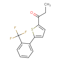 Chemical structure of 1-{5-[2-(trifluoromethyl)phenyl]thiophen-2-yl}propan-1-one - CSSB00000679502