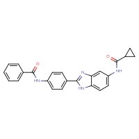 Chemical structure of N-[4-(5-cyclopropaneamido-1H-1,3-benzodiazol-2-yl)phenyl]benzamide - CSSB00020586959