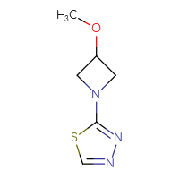 Chemical structure of 2-(3-methoxyazetidin-1-yl)-1,3,4-thiadiazole - CSSB00135537177