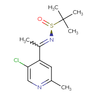 Chemical structure of (S)-N-[1-(5-chloro-2-methylpyridin-4-yl)ethylidene]-2-methylpropane-2-sulfinamide - CSSB21332840640