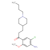 Chemical structure of 1-(4-amino-5-chloro-2-methoxyphenyl)-3-(1-butylpiperidin-4-yl)propan-1-one - CSSB00161114145