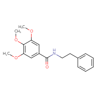 Chemical structure of 3,4,5-trimethoxy-N-(2-phenylethyl)benzamide - CSSB00046266399